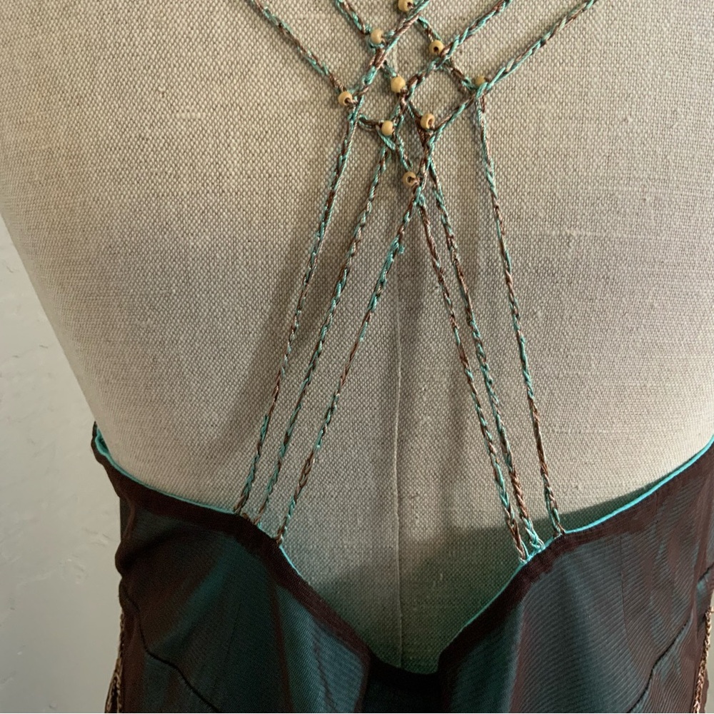 Vintage Y2K Nicole Miller Fairycore Beaded Dress Chiffon Size 12 - Picture 5 of 9